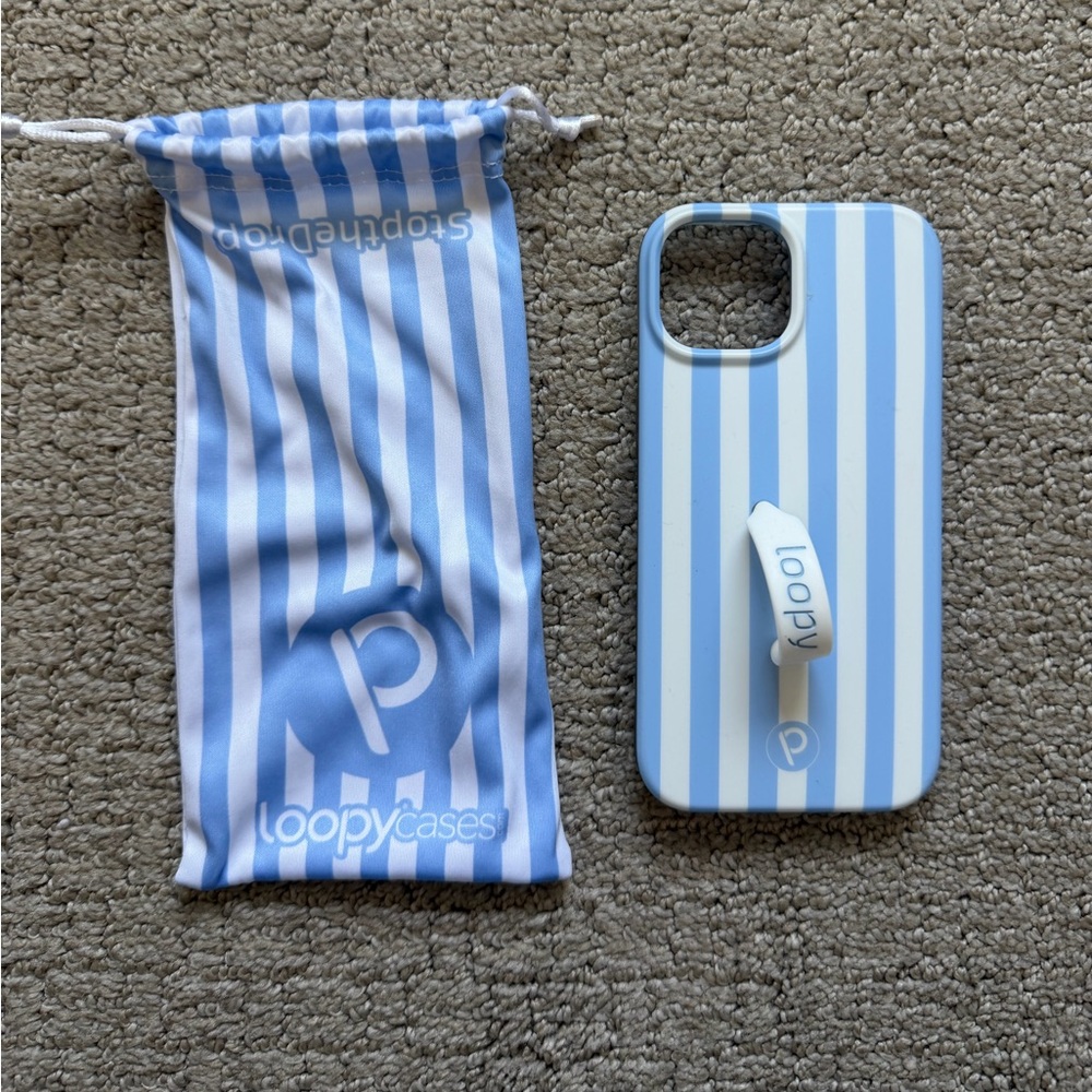Blue Stripes iPhone 15 Loopy Case